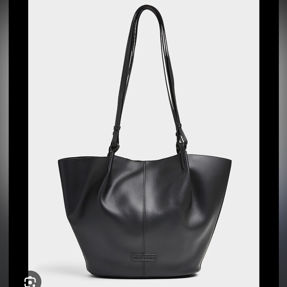 Melie Bianco Black Tote with Relaxed Structure - Picture 2 of 9
